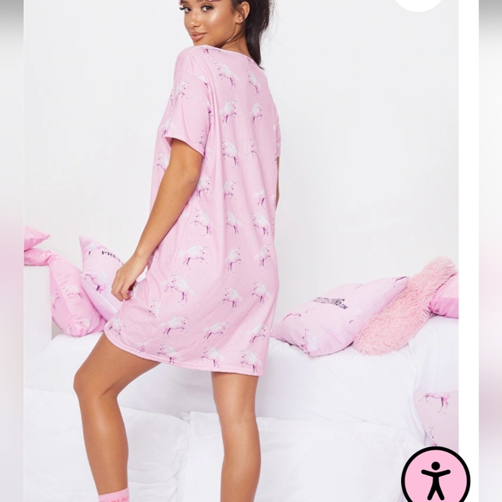 PrettyLittleThing Unicorn Print Nightgown Size US 0